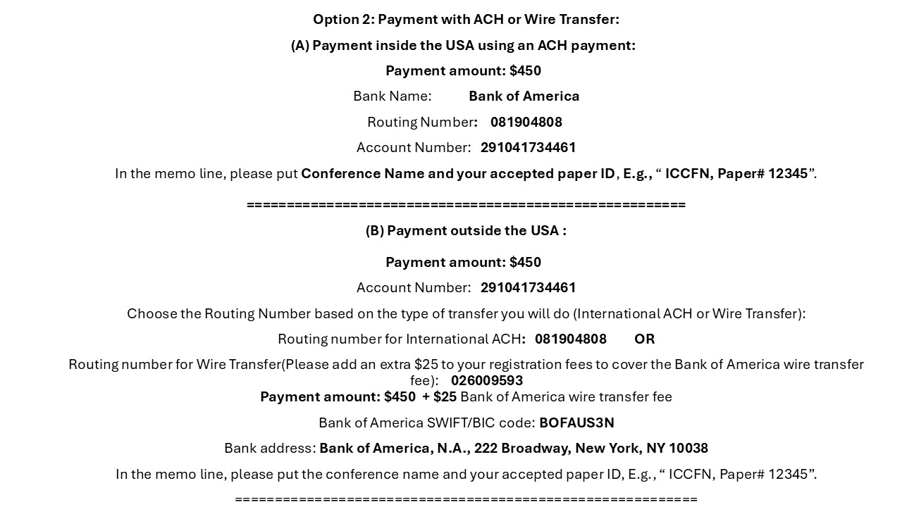 Bank Transfer Details for Student Registration