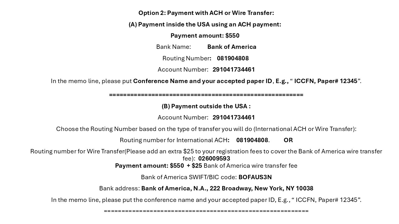 Bank Transfer Details for Author Registration